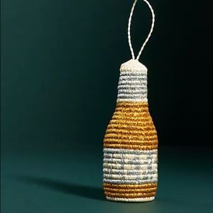 NEW Anthropologie Woven Raffia Cheers Christmas Ornament